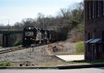 NS E19 descends the Old Main Line with cars to interchange with CSX.  This is the same grade that "Old 97" of ballad fame climbed leaving Lynchburg on that fateful day in September 1903 when he wrecked hours in Danville, VA.  "And you see what a jump he m
